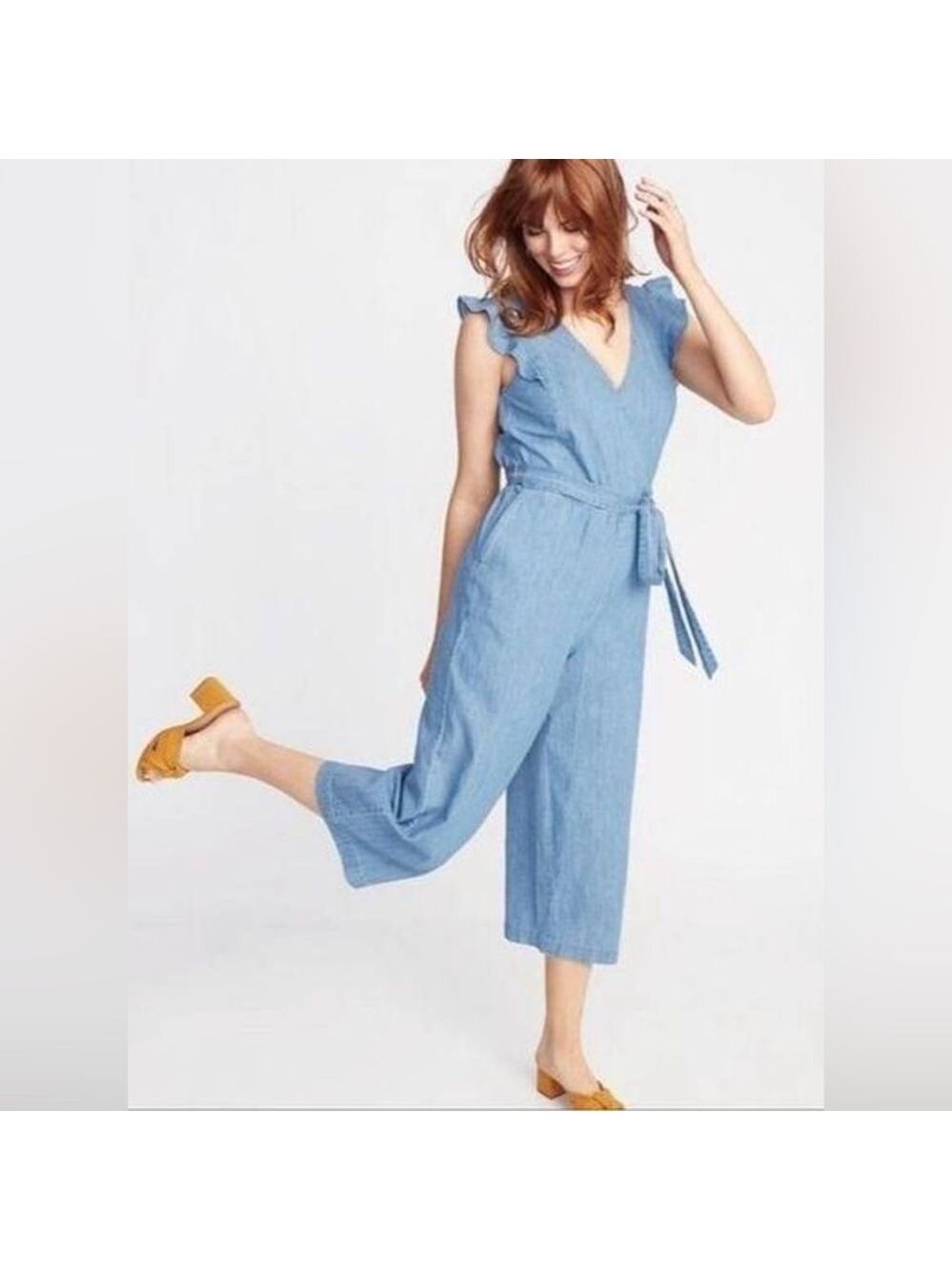 Old Navy Chambray Denim Utility Jumpsuit